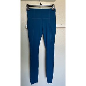 Athleta blue leggings with pockets